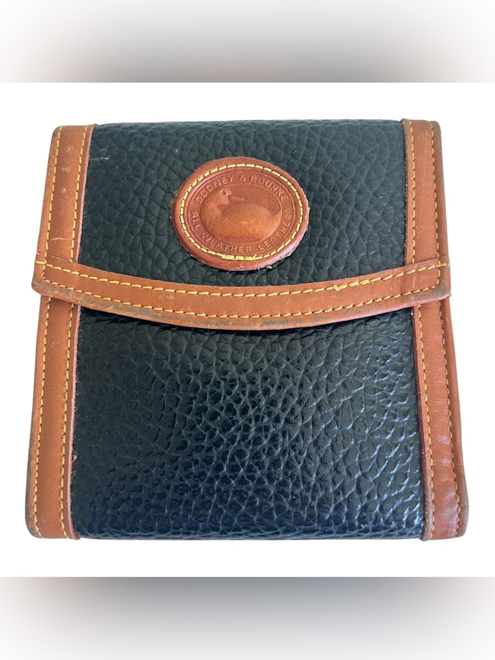 Vintage Dooney Bourke black pebbled leather wallet